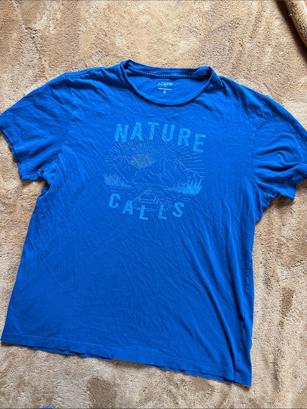 J. Crew Teal Blue Graphic 'Nature Calls' Tee